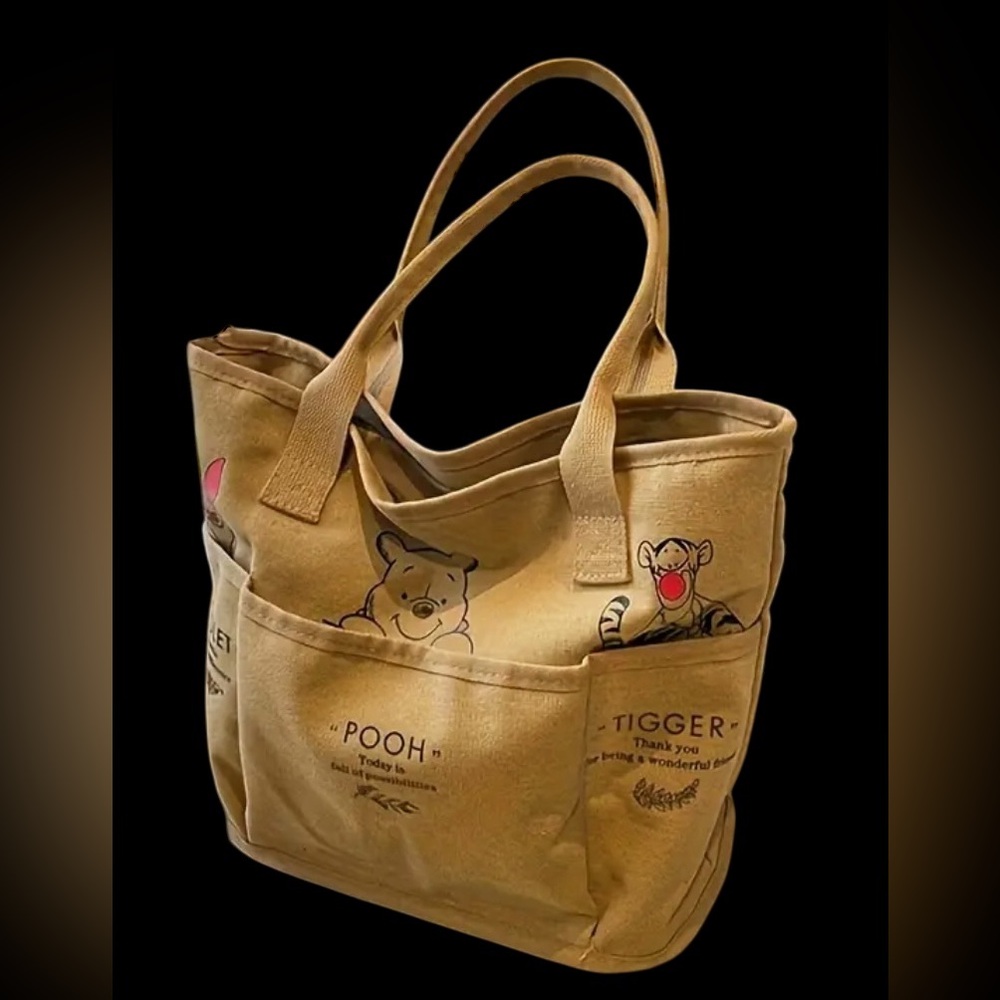 Disney Canvas Tote with Pooh and Tigger - Beige